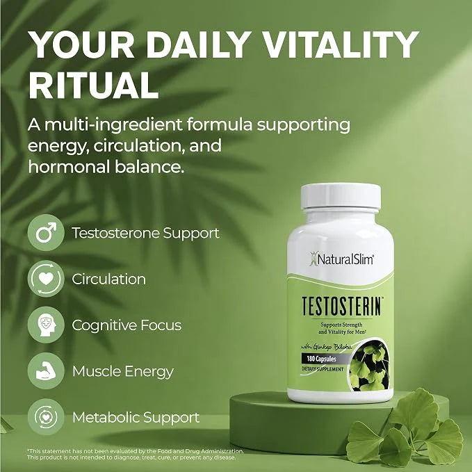 NaturalSlim Testosterin Support 180 Capsules