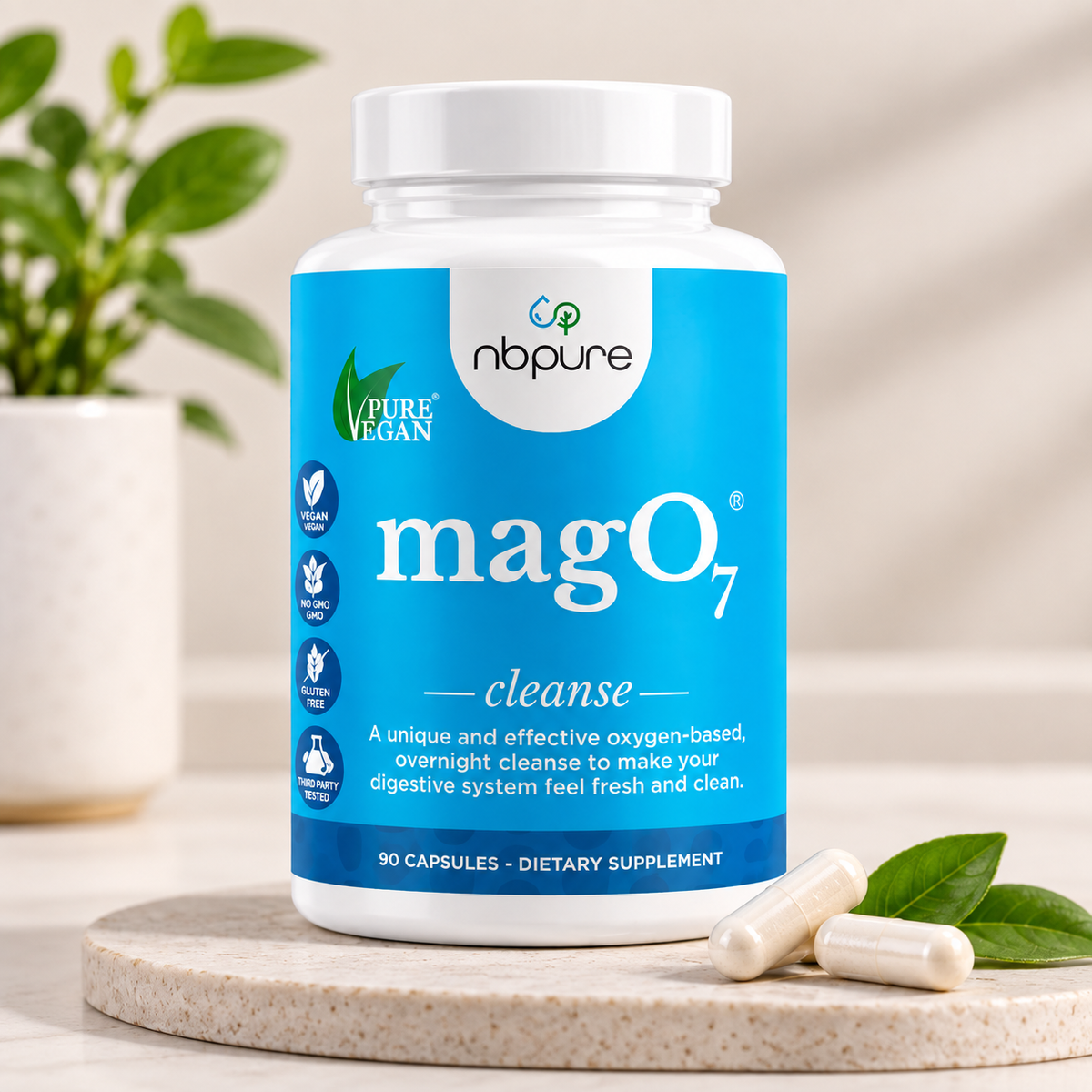 nbpure MagO7 Cleanse 90 Capsules | Digestive Cleanse Supplement