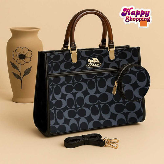 Coach 2Pcs High Quality Bag With Unique Handle For Girls