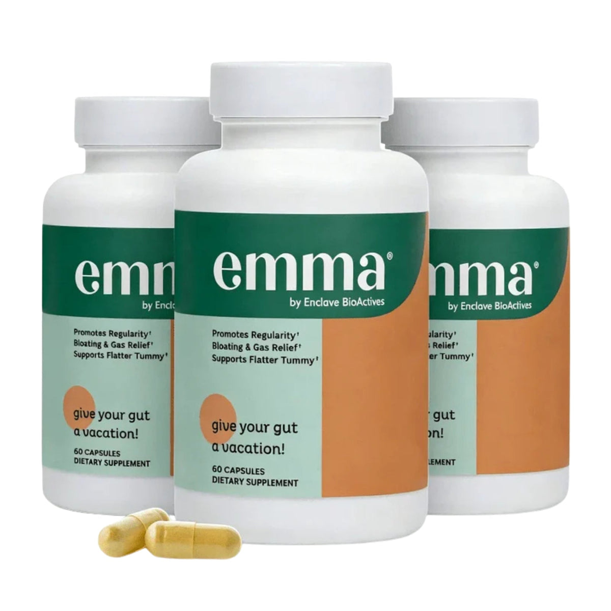 Emma Gut Health Supplement 60 Capsules | Bloating & Digestive Support
