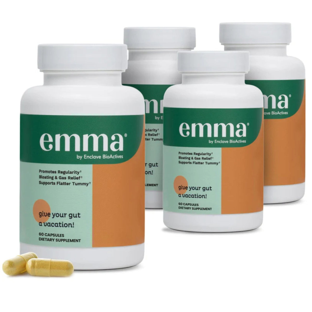 Emma Gut Health Supplement 60 Capsules | Bloating & Digestive Support