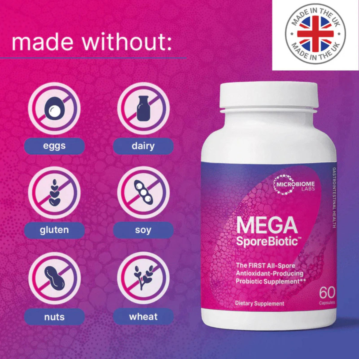 MegaSporeBiotic Probiotics for Women & Men 60 Capsules