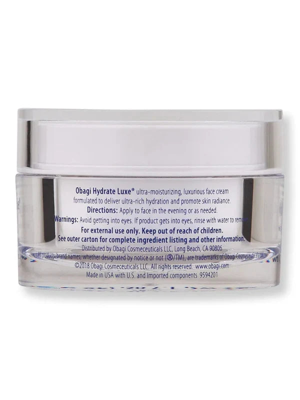 Obagi Hydrate Luxe Moisture Rich Cream – 1.7 oz / 48 g | Intense Hydration & Anti-Aging Night Cream