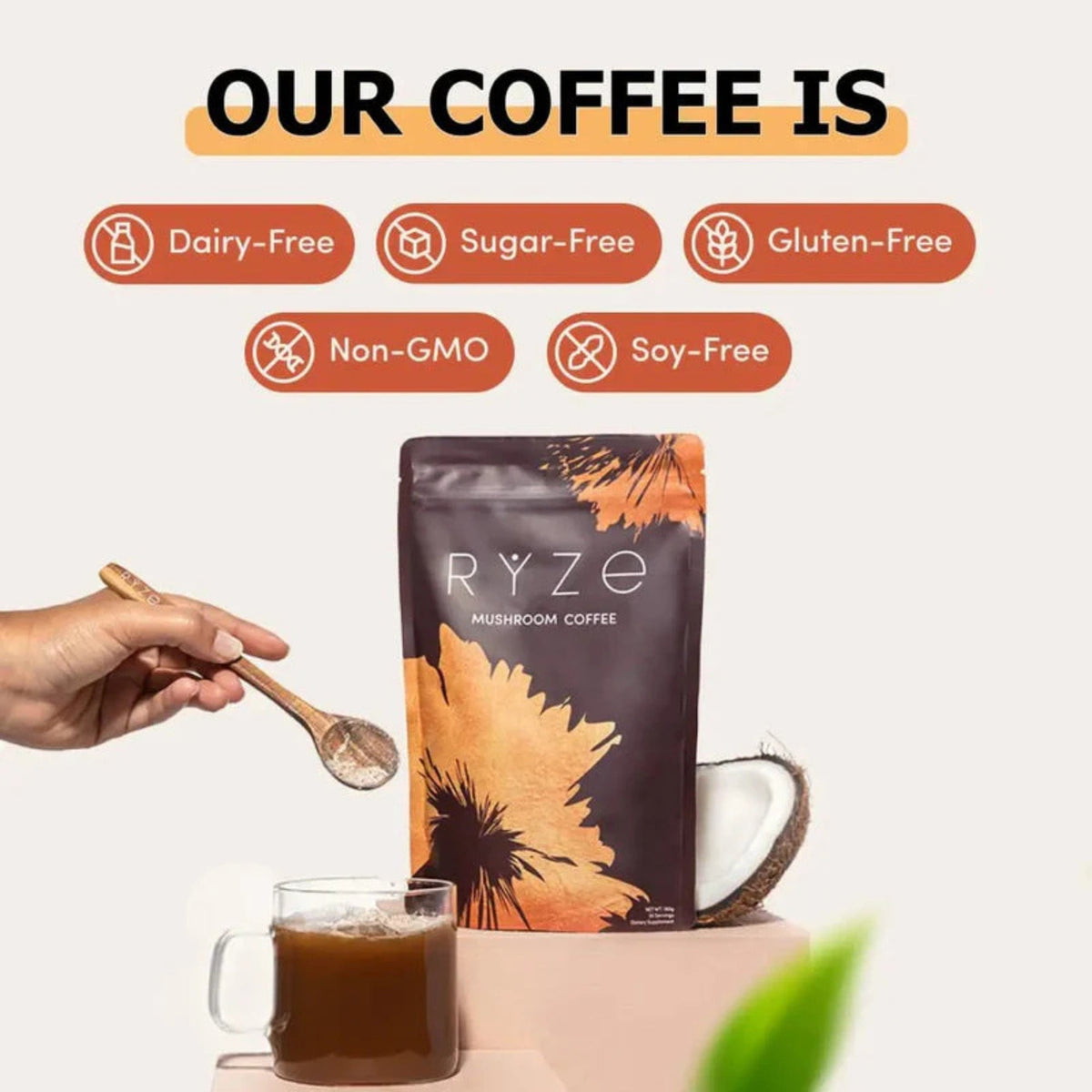RYZE Organic Mushroom Coffee 30 servings