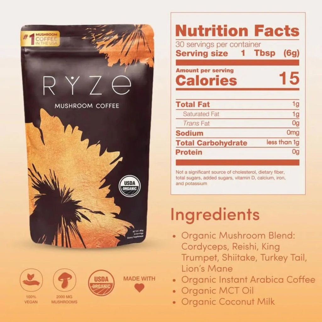 RYZE Organic Mushroom Coffee 30 servings
