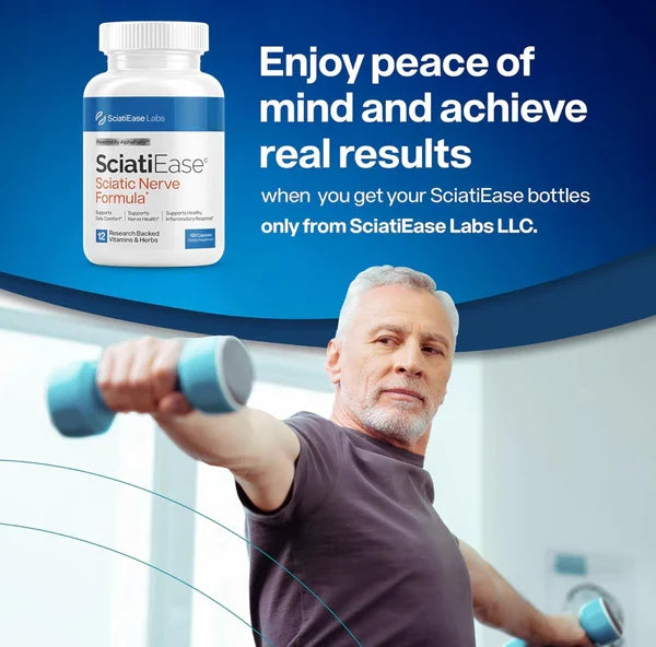 SciatiEase Sciatic Nerve Health Support Supplement - Nerve Support Formula with AlphaPalm, Pea, Vitamin B Complex, Alpha Lipoic Acid 300mg - 3 Bottles
