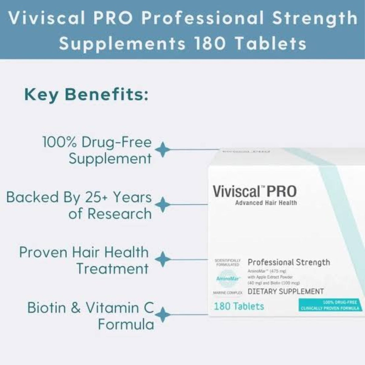Viviscal Pro Advanced Hair Growth Support Supplement 180 Tablets